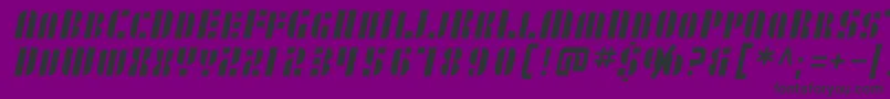 フォントSF RetroSplice SC – 紫の背景に黒い文字