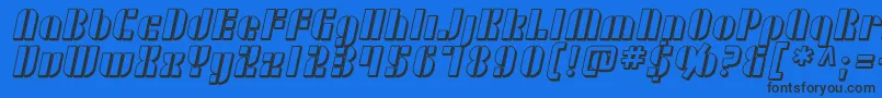 SF RetroSplice Shaded Font – Black Fonts on Blue Background