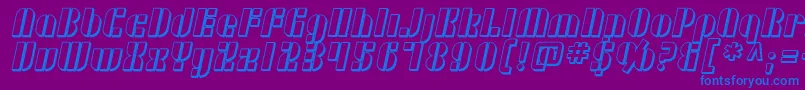 SF RetroSplice Shaded Font – Blue Fonts on Purple Background