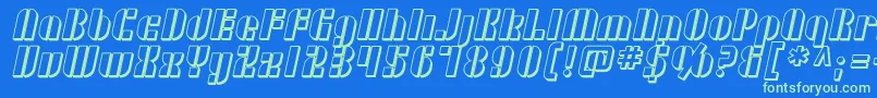 SF RetroSplice Shaded Font – Green Fonts on Blue Background