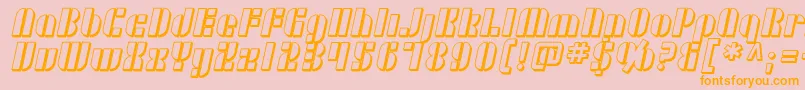 SF RetroSplice Shaded-Schriftart – Orangefarbene Schriften auf rosa Hintergrund