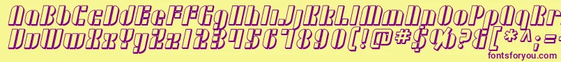 SF RetroSplice Shaded Font – Purple Fonts on Yellow Background