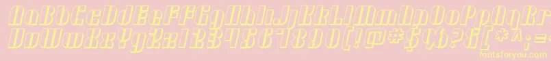 SF RetroSplice Shaded Font – Yellow Fonts on Pink Background