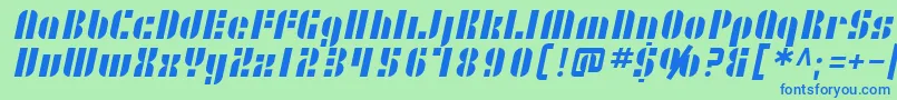 フォントSF RetroSplice – 青い文字は緑の背景です。