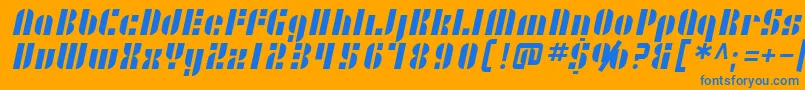 SF RetroSplice Font – Blue Fonts on Orange Background