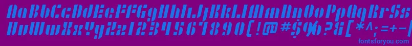SF RetroSplice-Schriftart – Blaue Schriften auf violettem Hintergrund