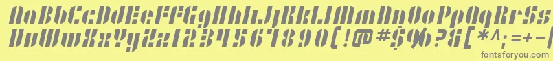 フォントSF RetroSplice – 黄色の背景に灰色の文字
