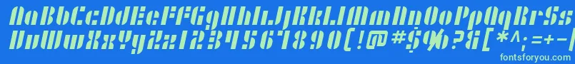 SF RetroSplice Font – Green Fonts on Blue Background