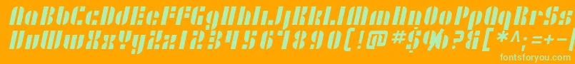 SF RetroSplice Font – Green Fonts on Orange Background