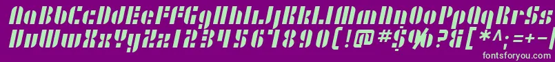 SF RetroSplice Font – Green Fonts on Purple Background