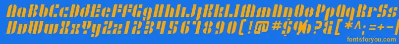 SF RetroSplice Font – Orange Fonts on Blue Background