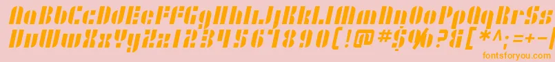 SF RetroSplice Font – Orange Fonts on Pink Background