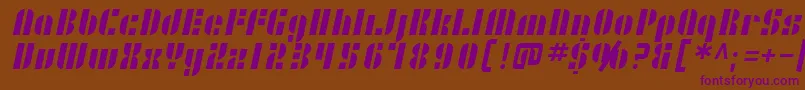 Czcionka SF RetroSplice – fioletowe czcionki na brązowym tle