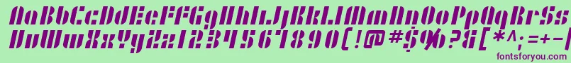Шрифт SF RetroSplice – фиолетовые шрифты на зелёном фоне
