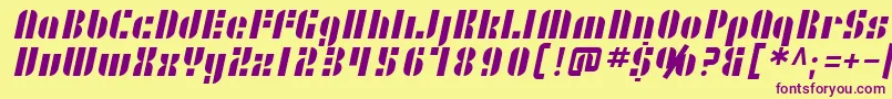 SF RetroSplice Font – Purple Fonts on Yellow Background