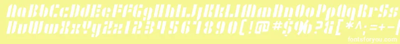 SF RetroSplice Font – White Fonts on Yellow Background
