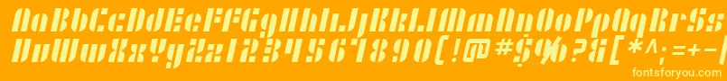 フォントSF RetroSplice – オレンジの背景に黄色の文字