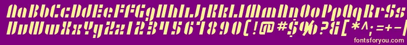 SF RetroSplice Font – Yellow Fonts on Purple Background