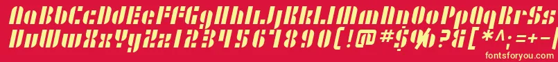 SF RetroSplice-fontti – keltaiset fontit punaisella taustalla