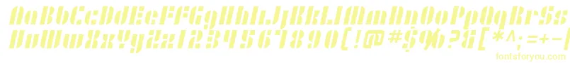 フォントSF RetroSplice – 白い背景に黄色の文字