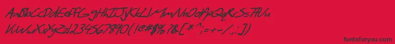 SF Scribbled Sans Bold Italic Font – Black Fonts on Red Background