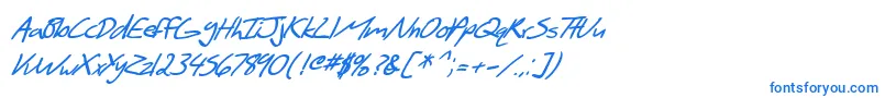 SF Scribbled Sans Bold Italic Font – Blue Fonts on White Background