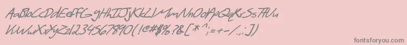 SF Scribbled Sans Bold Italic Font – Gray Fonts on Pink Background