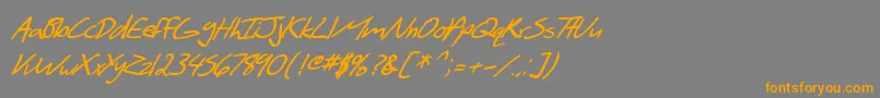 SF Scribbled Sans Bold Italic Font – Orange Fonts on Gray Background