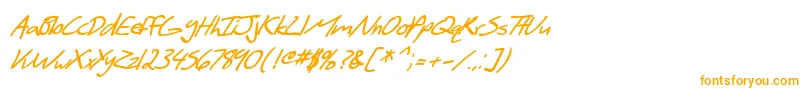 SF Scribbled Sans Bold Italic Font – Orange Fonts on White Background