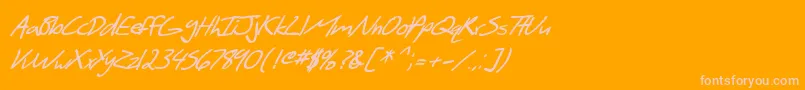 SF Scribbled Sans Bold Italic Font – Pink Fonts on Orange Background