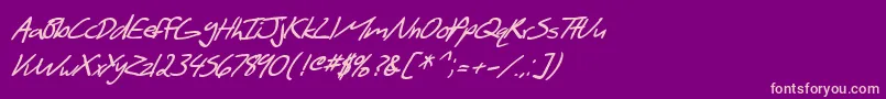 Шрифт SF Scribbled Sans Bold Italic – розовые шрифты на фиолетовом фоне
