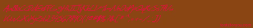 Police SF Scribbled Sans Bold Italic – polices rouges sur fond brun