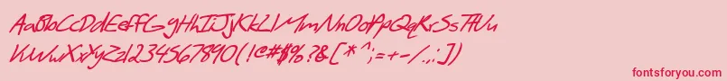 SF Scribbled Sans Bold Italic Font – Red Fonts on Pink Background