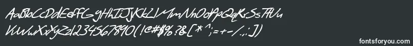 フォントSF Scribbled Sans Bold Italic – 白い文字