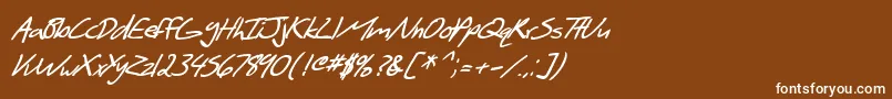 SF Scribbled Sans Bold Italic Font – White Fonts on Brown Background
