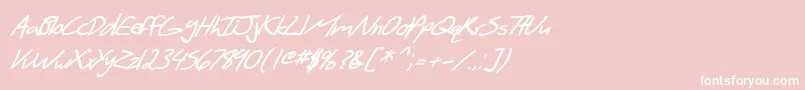 SF Scribbled Sans Bold Italic Font – White Fonts on Pink Background