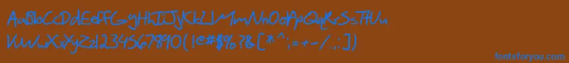 SF Scribbled Sans Bold Font – Blue Fonts on Brown Background
