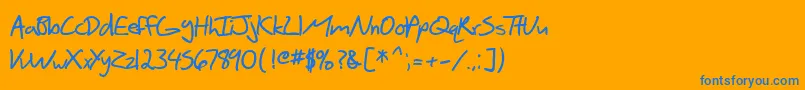 Шрифт SF Scribbled Sans Bold – синие шрифты на оранжевом фоне