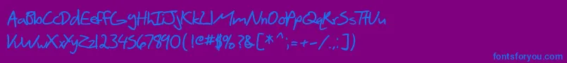 SF Scribbled Sans Bold Font – Blue Fonts on Purple Background