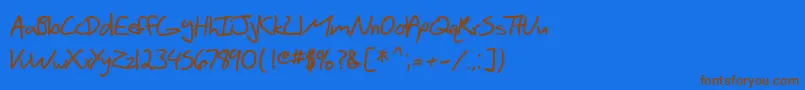 SF Scribbled Sans Bold Font – Brown Fonts on Blue Background