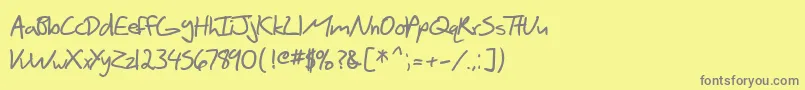 Fonte SF Scribbled Sans Bold – fontes cinzas em um fundo amarelo