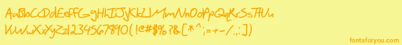 SF Scribbled Sans Bold Font – Orange Fonts on Yellow Background