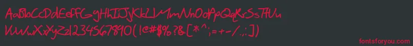 SF Scribbled Sans Bold Font – Red Fonts on Black Background