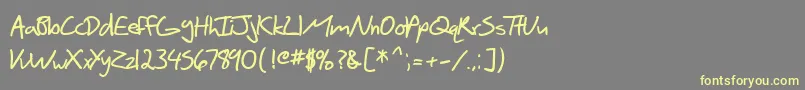 SF Scribbled Sans Bold Font – Yellow Fonts on Gray Background