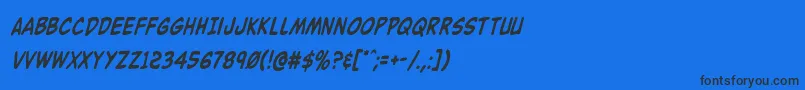 Buddychampioncondital Font – Black Fonts on Blue Background