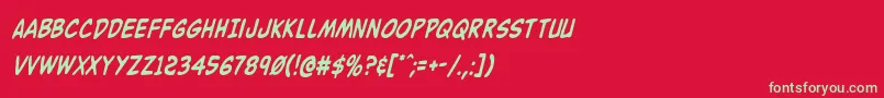 Buddychampioncondital Font – Green Fonts on Red Background