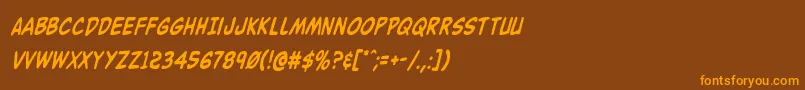 Buddychampioncondital Font – Orange Fonts on Brown Background