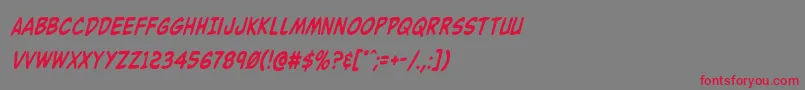 Buddychampioncondital-Schriftart – Rote Schriften auf grauem Hintergrund