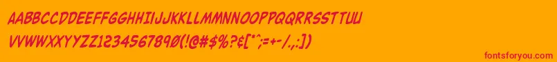Buddychampioncondital Font – Red Fonts on Orange Background