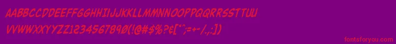 Buddychampioncondital Font – Red Fonts on Purple Background